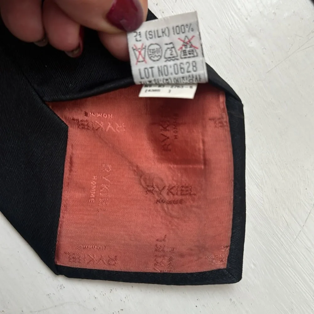 Sonia Rykiel Homme Vintage 100% Silk Black Tie